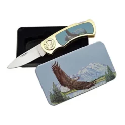 Folding Boline With Eagle In Tin