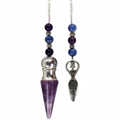 Chambered Amethyst Pendulum With Goddess