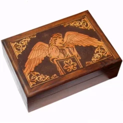 Archangel Michael Carved Wooden Box