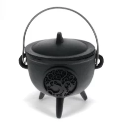 Medium Cast Iron Cauldron - Tree Of Life