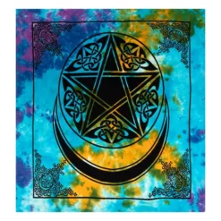 Pentagram Moon Tie Dye Cloth