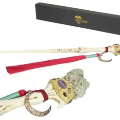 Moon And Pyrite Resin Wand