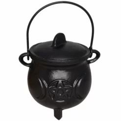 Large Cast Iron Cauldron - Pentagram Moons