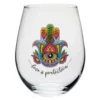 Stemless Wine Glass Hamsa Hand