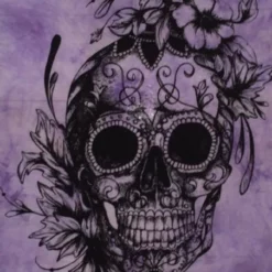 Skulls & Death Tattoo Skull Colour Tapestry -LifeSizeCutouts Shop ICP043p 24527.1672728302