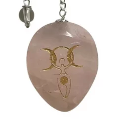 Pendulum Engraved Rose Quartz With Goddess