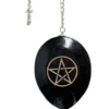 Pendulum Engraved Obsidian With Pentagram