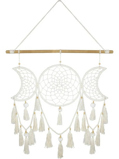 Macrame Triple Moon With Beads 1 Macrame Triple Moon With Beads