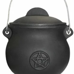 Large Pot Belly Pentagram Iron Cauldron
