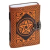 Magickal Designs Leather Journal - Orange Pentacle