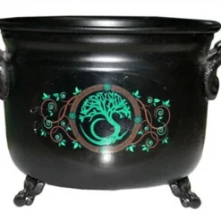 Metal Cauldron With Tree Of Life Decal