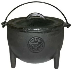 Medium Cast Iron Pentacle Cauldron