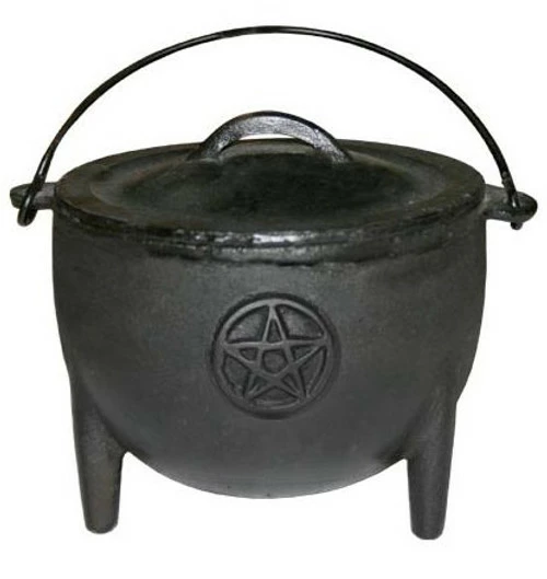 Medium Cast Iron Pentacle Cauldron 1 Medium Cast Iron Pentacle Cauldron