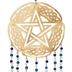 Celtic Pentagram Bells Hanging - Large