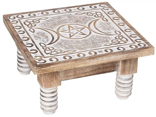 Triple Moon White Altar Table - Large 1 Triple Moon White Altar Table - Large