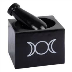 Square Soapstone Mortar & Pestle Set