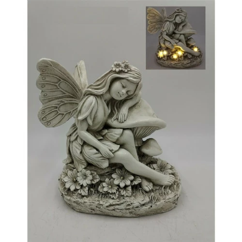 Fairies Garden Fairy Sleeping On Mushroom With LED 1 Fairies Garden Fairy Sleeping On Mushroom With LED