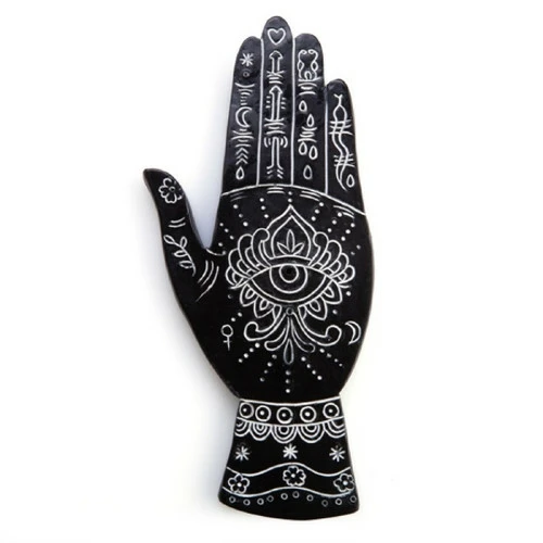 Incense Holder Palmistry Black & White 1 Incense Holder Palmistry Black & White