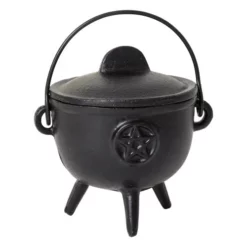 Medium Pentagram Iron Cauldron