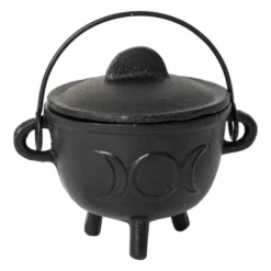 Medium Cast Iron Cauldron - Triple Moon