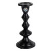Tall Black Candlestick With Elemtental Pentagram