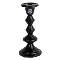 Tall Black Candlestick With Elemtental Pentagram