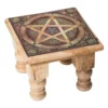 Carved Altar Table - Brown Pentacle Print