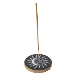 Wooden Incense Holder Pentagram Sun