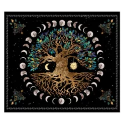 Peach Skin Tapestry - Tree Of Life Moon Phases
