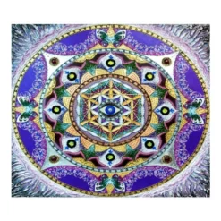 Peach Skin Tapestry - Mandala With Evil Eye