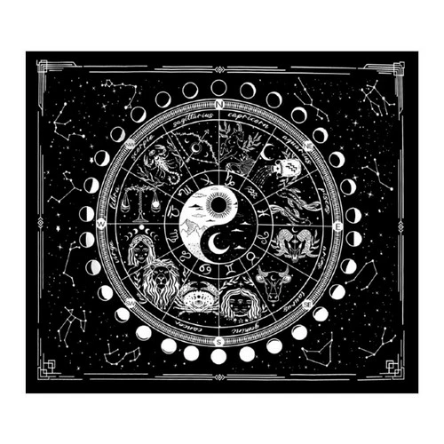 Peach Skin Tapestry - Zodiac Moons Yin Yang 1 Peach Skin Tapestry - Zodiac Moons Yin Yang