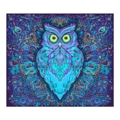 Peach Skin Tapestry - Blue Owl