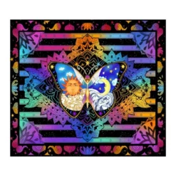Peach Skin Tapestry - Butterly Neon Sun Moon