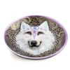 Wolves Incense Holder Round White Wolf