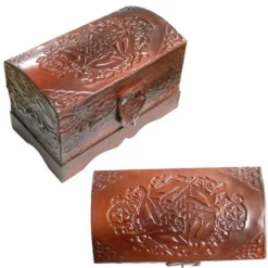 Leather Covered Box With Pentagrams