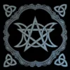 Altar Cloth - Triple Moon, Pentacle And Triquetra