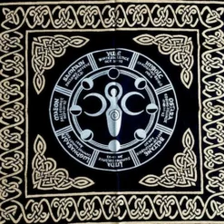 Altar Cloth - Goddess With Pagan Calendar
