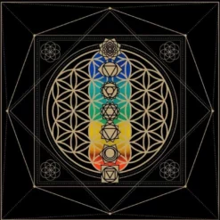 Altar Cloth - Chakras With Flower Of Life