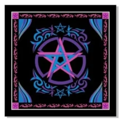 Altar Cloth - Pentacle Purple, Pink And Black