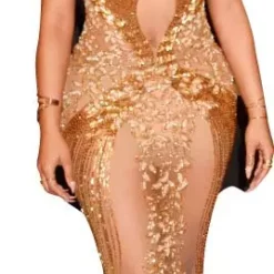 LifeSizeCutouts Nicki Minaj In Gold Dress 408 Celebrity Cutout